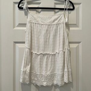 Anthropologie sleeveless white blouse